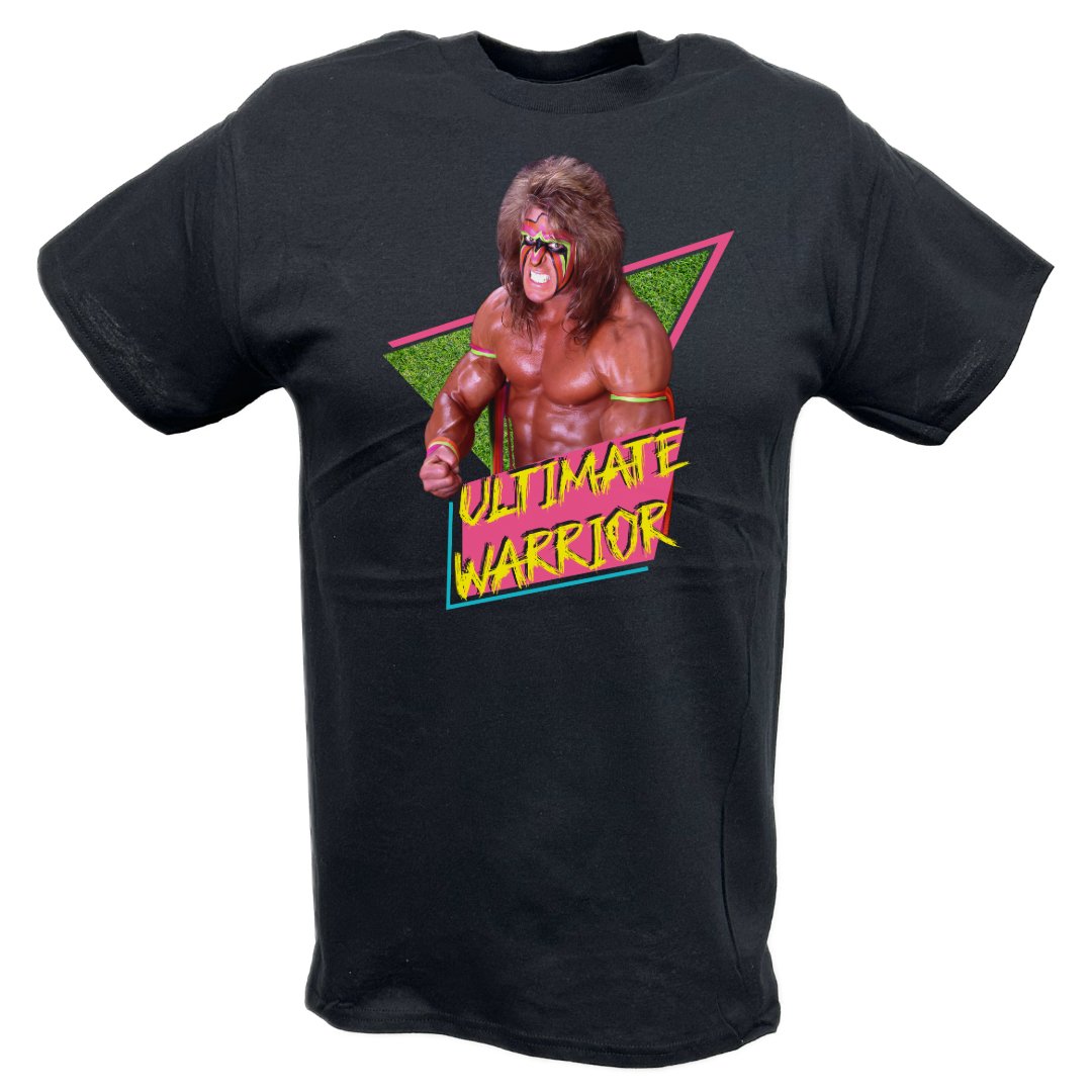 Ultimate Warrior Flex Pose Mens Black T-shirt – Extreme Wrestling