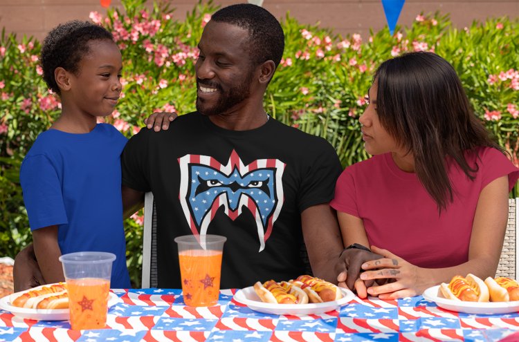 Load image into Gallery viewer, Ultimate Warrior USA Mask Mens T-shirt Sports Mem, Cards & Fan Shop > Fan Apparel & Souvenirs > Wrestling by EWS | Extreme Wrestling Shirts