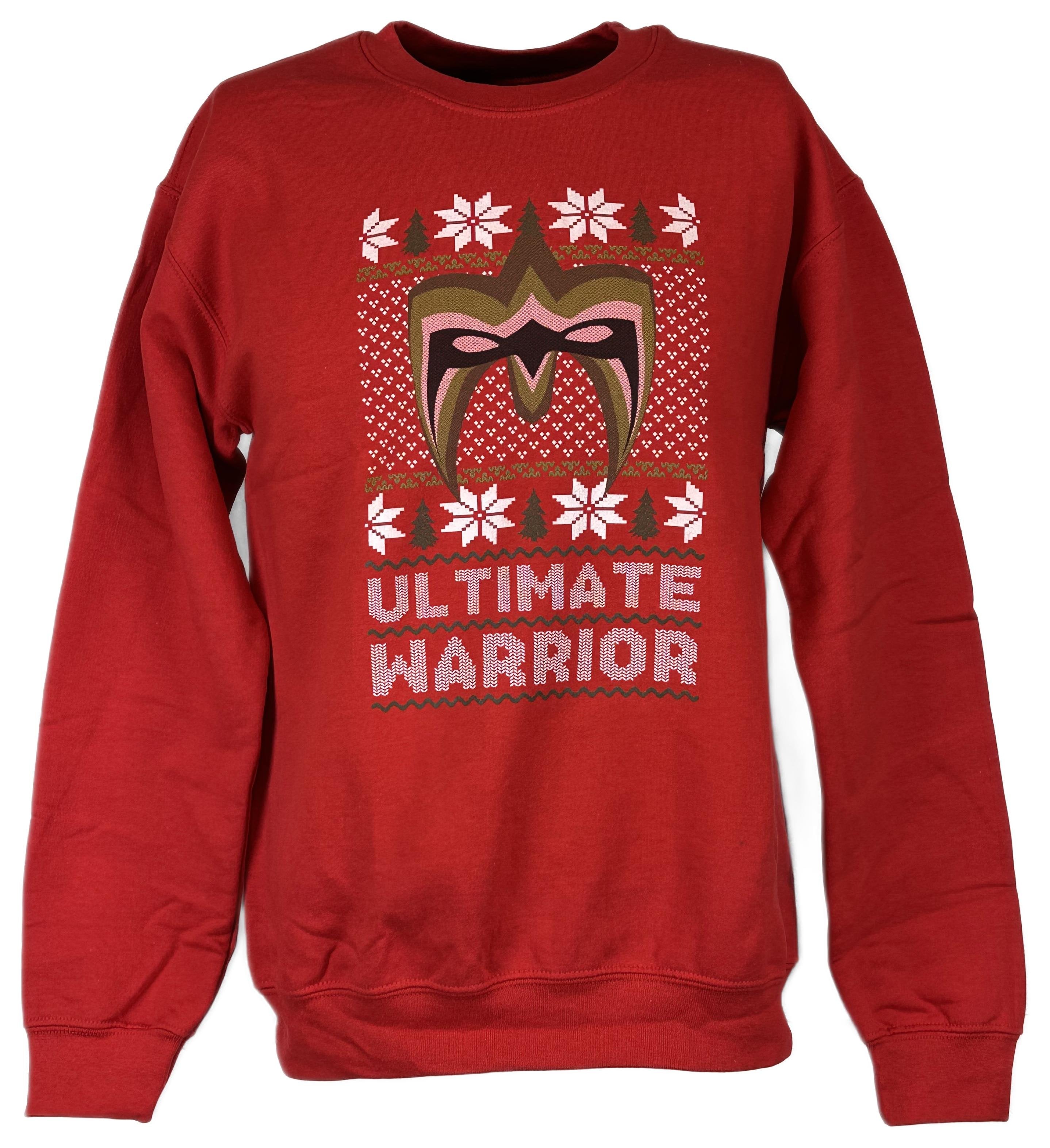 Ultimate Warrior WWE Ugly Christmas Mens Sweater Sweatshirt Extreme Wrestling Shirts