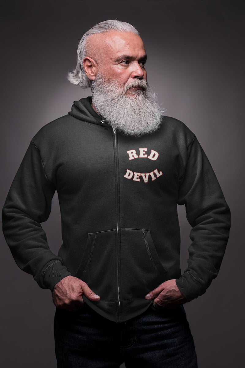 Load image into Gallery viewer, Undertaker Big Evil Red Devil Black Zipper Hoody by EWS | Extreme Wrestling Shirts