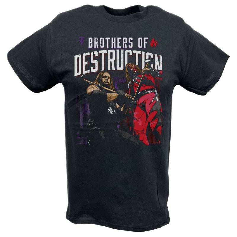 Load image into Gallery viewer, Undertaker Kane Brothers Of Destruction BlackT-shirt by EWS | Extreme Wrestling Shirts