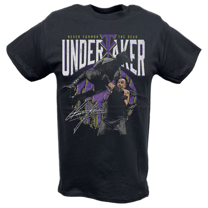 Load image into Gallery viewer, Undertaker Never Summon the Dead Black T-shirt by EWS | Extreme Wrestling Shirts