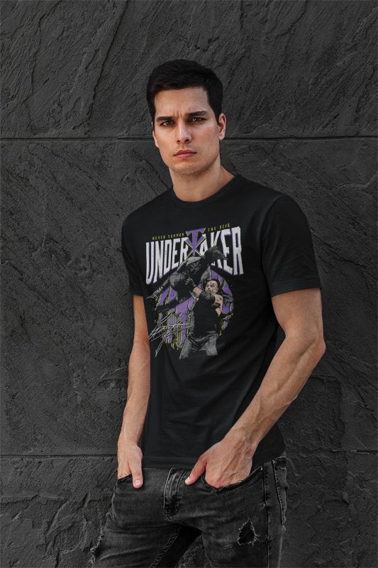 Load image into Gallery viewer, Undertaker Never Summon the Dead Black T-shirt by EWS | Extreme Wrestling Shirts