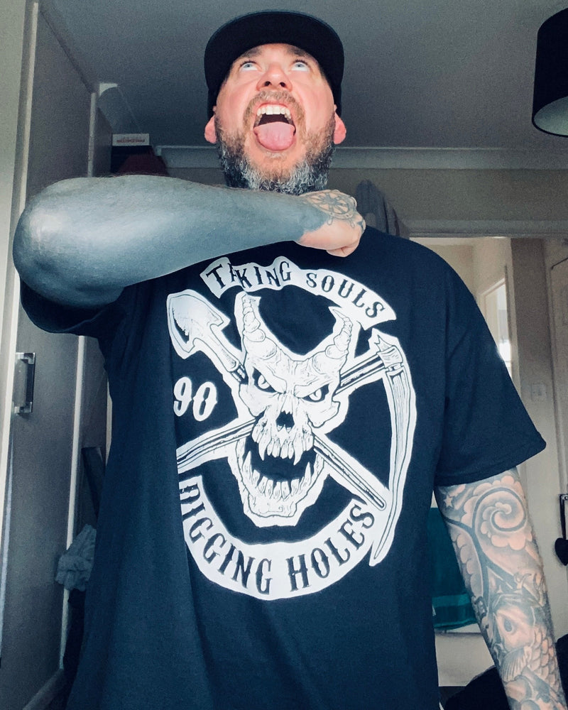 Load image into Gallery viewer, Undertaker Taking Souls and Digging Holes Mens Black T-shirt Sports Mem, Cards & Fan Shop > Fan Apparel & Souvenirs > Wrestling by Hybrid Tees | Extreme Wrestling Shirts