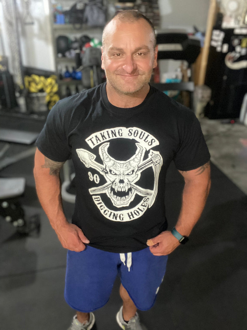 Load image into Gallery viewer, Undertaker Taking Souls and Digging Holes Mens Black T-shirt Sports Mem, Cards & Fan Shop > Fan Apparel & Souvenirs > Wrestling by Hybrid Tees | Extreme Wrestling Shirts