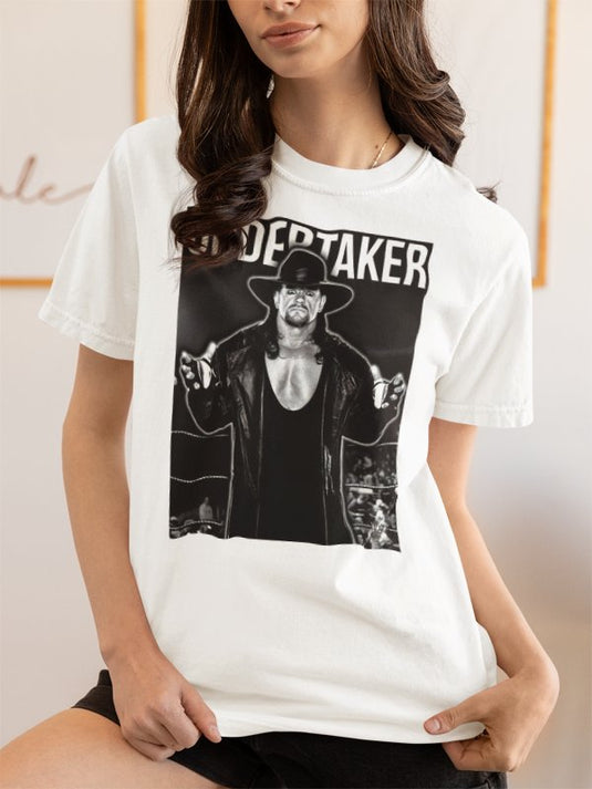 Undertaker The Deadman Cometh WWE Mens White T-shirt Sports Mem, Cards & Fan Shop > Fan Apparel & Souvenirs > Wrestling by EWS | Extreme Wrestling Shirts