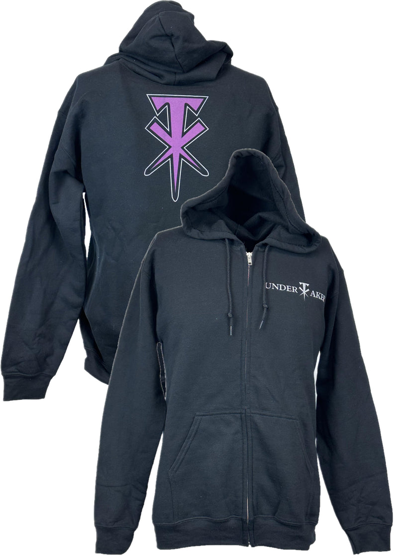 Load image into Gallery viewer, Undertaker TX Logo Purple Black Zipper Hoody by EWS | Extreme Wrestling Shirts