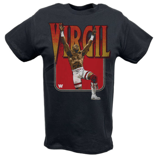Virgil Pose WWE Black T-shirt by EWS | Extreme Wrestling Shirts