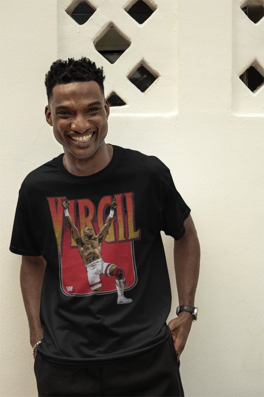 Virgil Pose WWE Black T-shirt by EWS | Extreme Wrestling Shirts