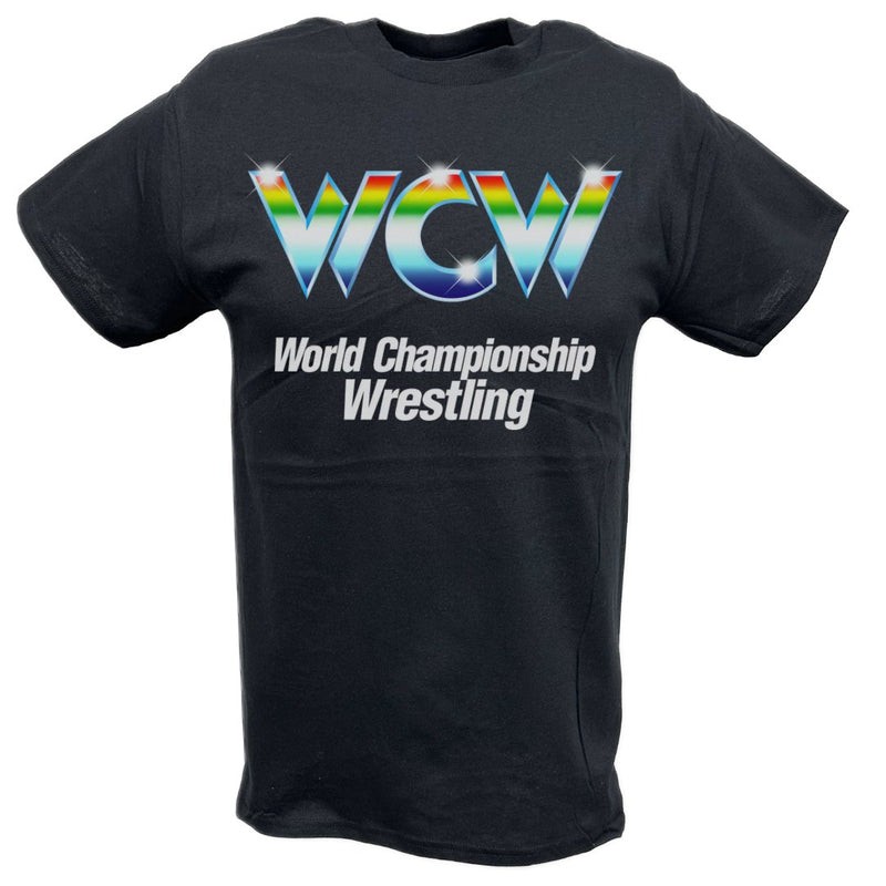 Load image into Gallery viewer, WCW Rainbow Logo World Championship Wrestling T-shirt by EWS | Extreme Wrestling Shirts