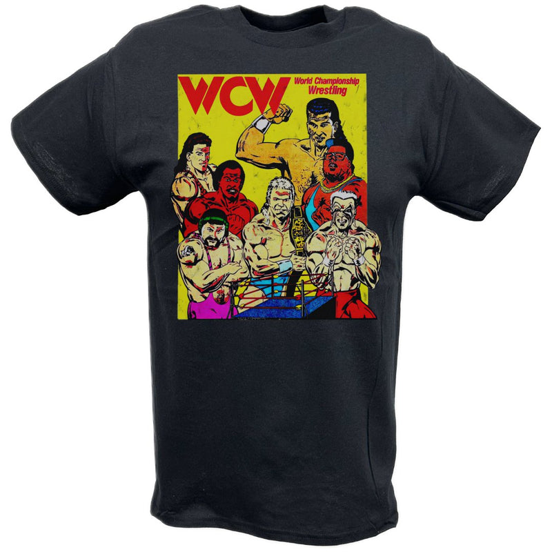 Load image into Gallery viewer, WCW World Championship Wrestling Poster Print Black T-shirt by EWS | Extreme Wrestling Shirts