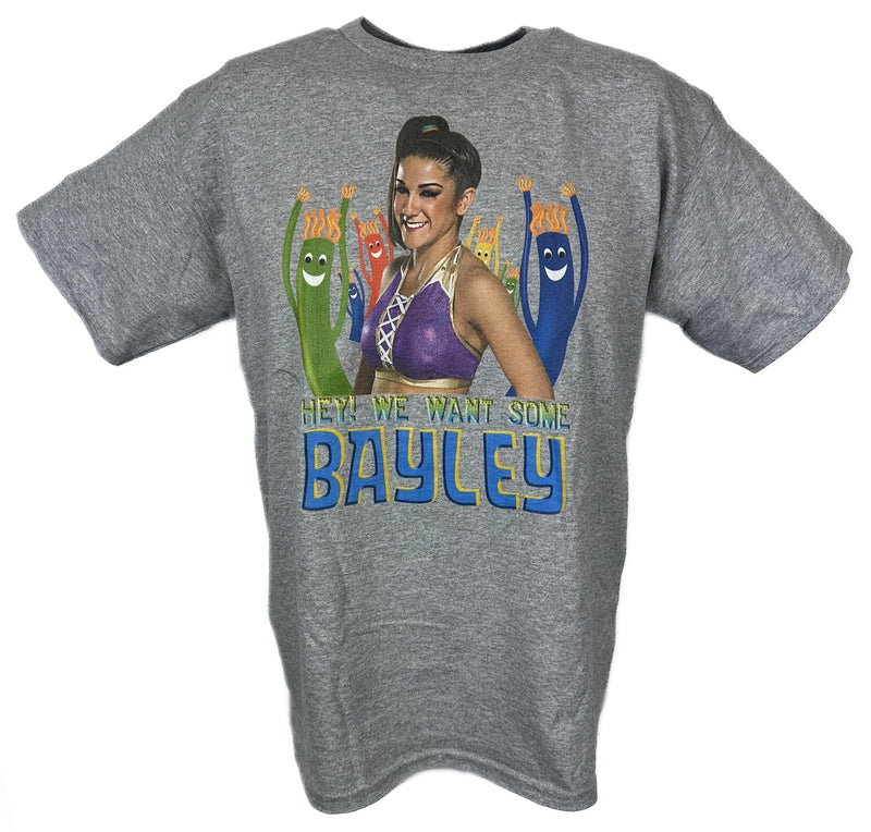 Load image into Gallery viewer, We Want Some Bayley Superstar Youth Kids Grey T-shirt by WWE | Extreme Wrestling Shirts