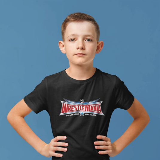 Wrestlemania 32 Logo WWE T-shirt Boys Kids by EWS | Extreme Wrestling Shirts