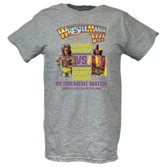Wrestlemania 7 Ultimate Warrior vs Macho Man Randy Savage Mens T-shirt Sports Mem, Cards & Fan Shop > Fan Apparel & Souvenirs > Wrestling by EWS | Extreme Wrestling Shirts