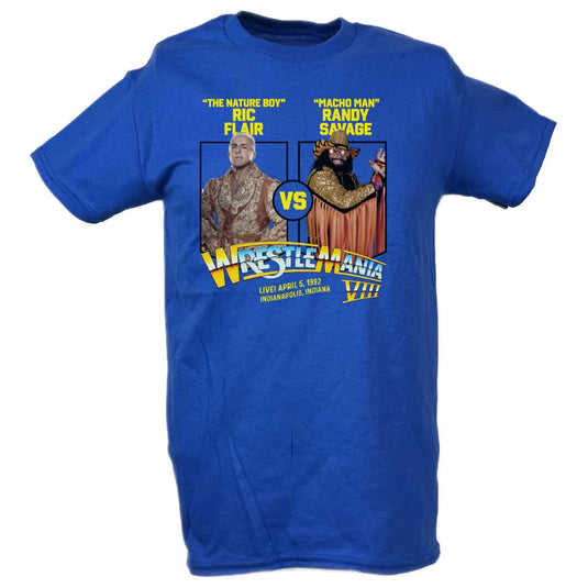 Wrestlemania 8 Ric Flair vs Macho Man Randy Savage Mens T-shirt Sports Mem, Cards & Fan Shop > Fan Apparel & Souvenirs > Wrestling by EWS | Extreme Wrestling Shirts