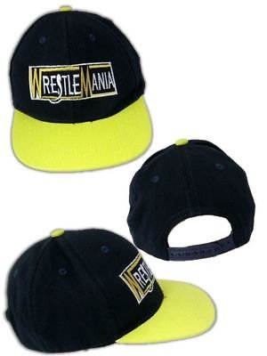 Load image into Gallery viewer, Wrestlemania Logo Baseball Hat Cap with polysnap closure Sports Mem, Cards & Fan Shop > Fan Apparel & Souvenirs > Wrestling by Extreme Wrestling Shirts | Extreme Wrestling Shirts