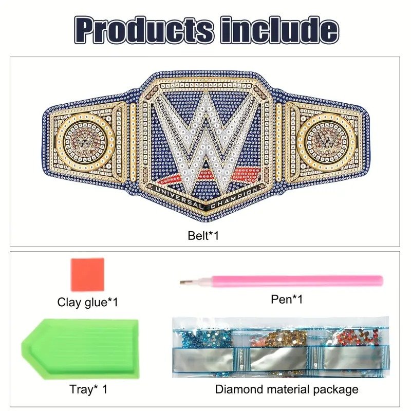 Load image into Gallery viewer, WWE Championship Belt 5D DIY Diamond Art Kit by EWS | Extreme Wrestling Shirts