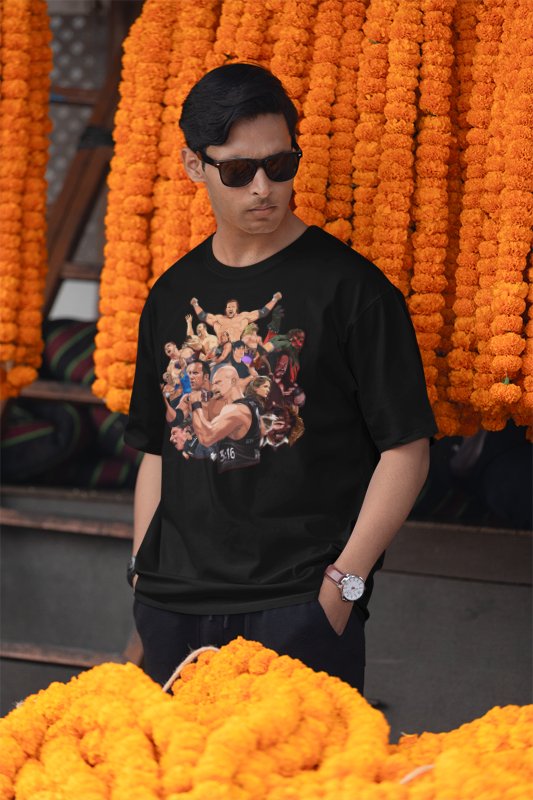 Load image into Gallery viewer, WWF Attitude Era Superstars Collage T-shirt by EWS | Extreme Wrestling Shirts