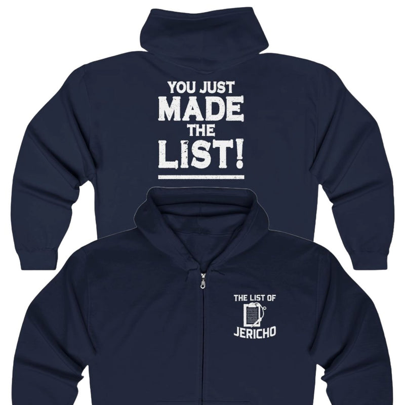 Load image into Gallery viewer, You Just Made The List Chris Jericho WWE Mens Blue Hoody by EWS | Extreme Wrestling Shirts