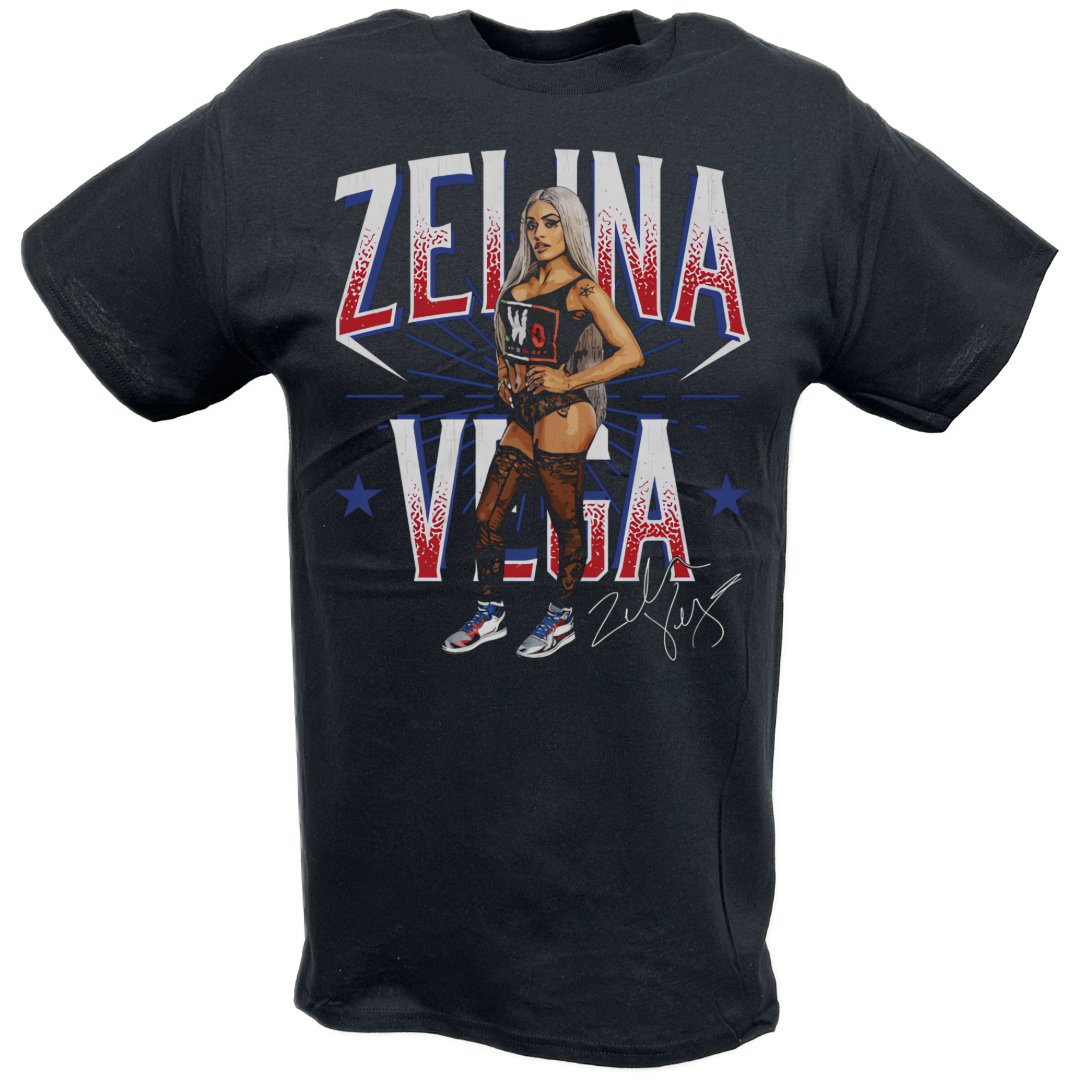 Zelina Vega LWO Stars Black T-shirt – Extreme Wrestling Shirts