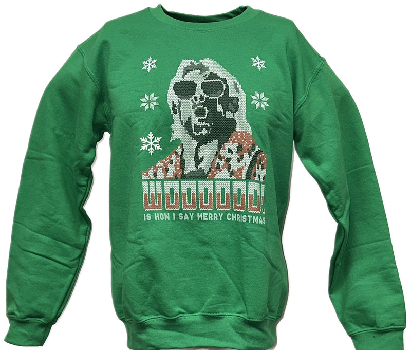 Load image into Gallery viewer, Ric Flair Green WWE Ugly Christmas Mens Sweater Sweatshirt
