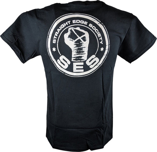CM Punk Straight Edge Society SES Mens Black T-shirt