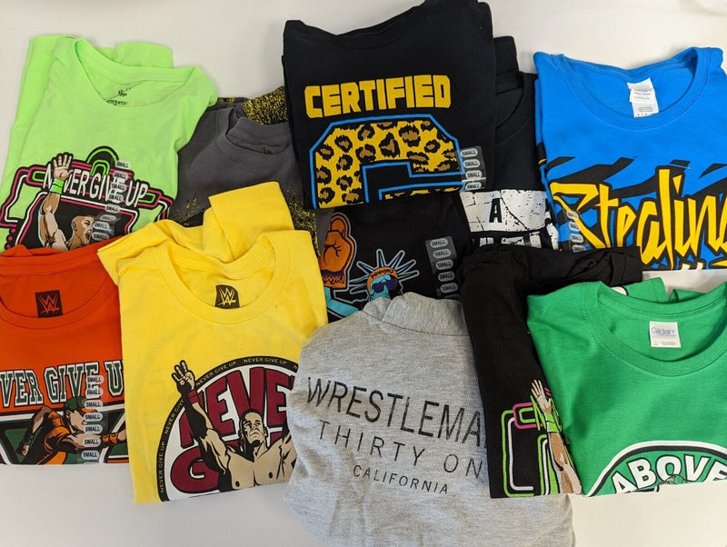 Load image into Gallery viewer, Lot of 11 Womens Size Small WWE Authentic T-shirts | John Cena Wrestlemania
