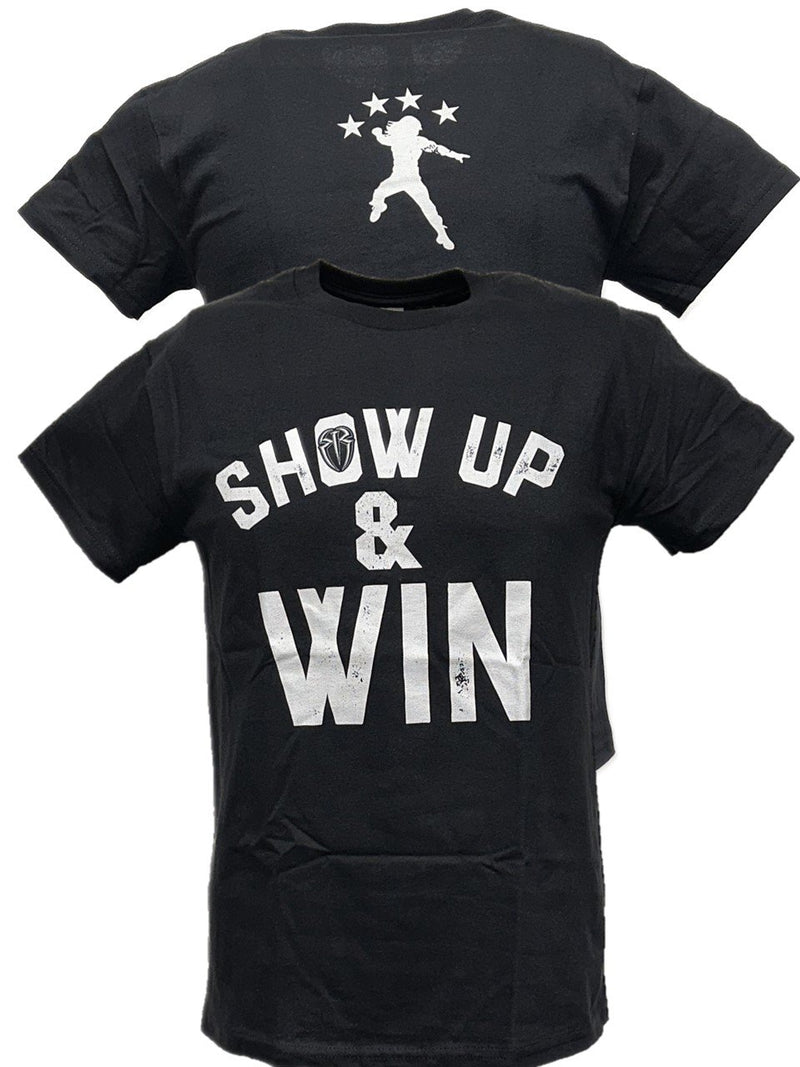 Load image into Gallery viewer, Roman Reigns Show Up and Win Mens Black T-shirt
