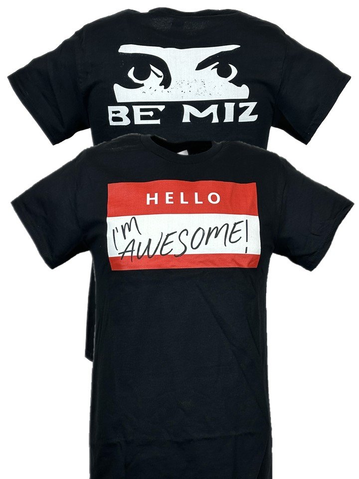 Load image into Gallery viewer, The Miz Hello I&#39;m Awesome Be Miz Nametag Mens Black T-shirt
