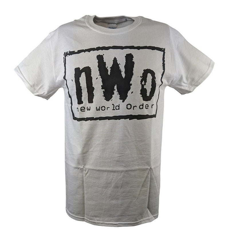 Load image into Gallery viewer, nWo New World Order White WCW T-shirt with Black Logo
