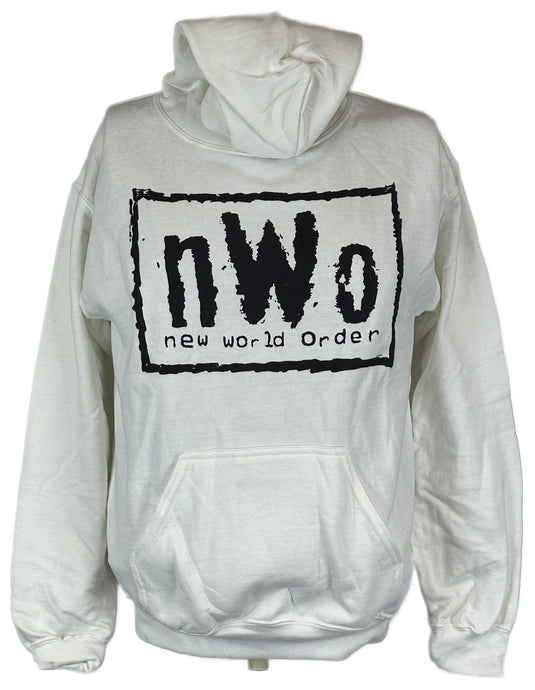 nWo New World Order Mens White Pullover Hoody Sweatshirt
