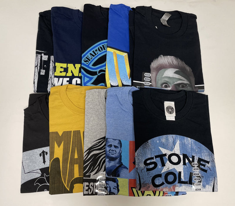 Load image into Gallery viewer, 10 Men Size Medium WWE T-shirts | Cena Orton Undertaker The Rock Lot 2 M by EWS | Extreme Wrestling Shirts
