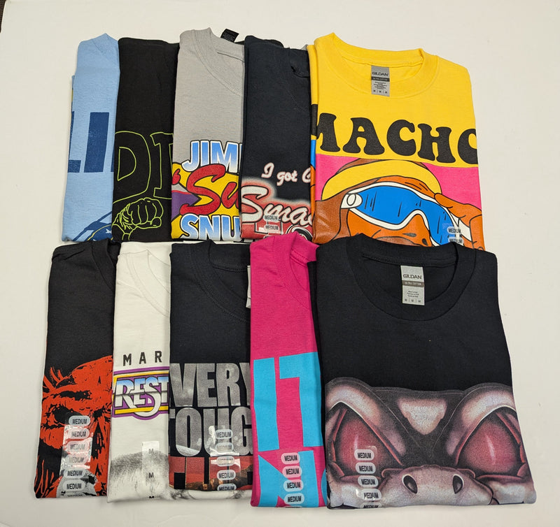 Load image into Gallery viewer, 10 Men Size Medium WWE T-shirts | Cena Orton Undertaker The Rock Lot 2 M by EWS | Extreme Wrestling Shirts
