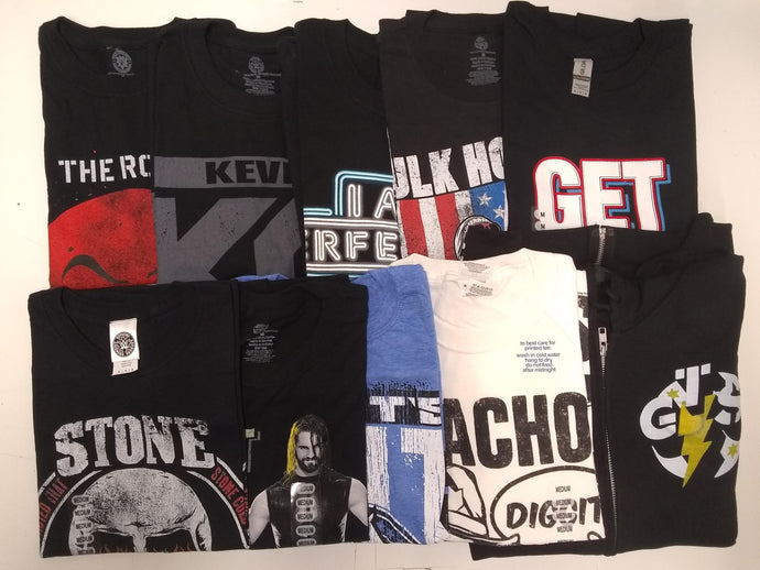 10 Men Size Medium WWE T-shirts | Cena Orton Undertaker The Rock Lot 2 M by EWS | Extreme Wrestling Shirts