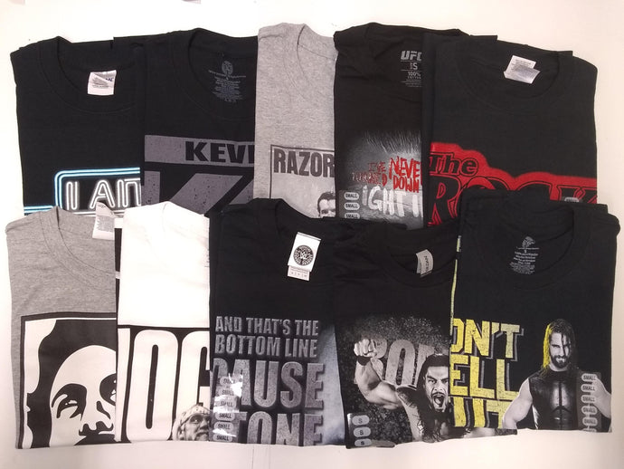 10 Men Size Small WWE T-shirts | Cena Orton Undertaker The Rock Lot 1 S by EWS | Extreme Wrestling Shirts