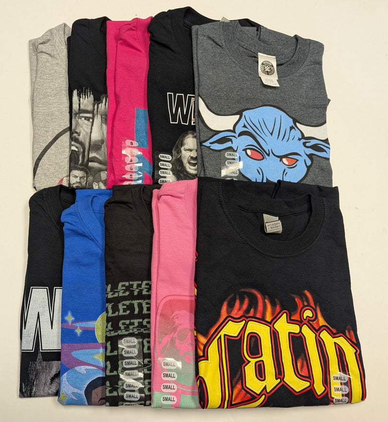 Load image into Gallery viewer, 10 Men Size Small WWE T-shirts | Cena Orton Undertaker The Rock Lot 2 S by EWS | Extreme Wrestling Shirts
