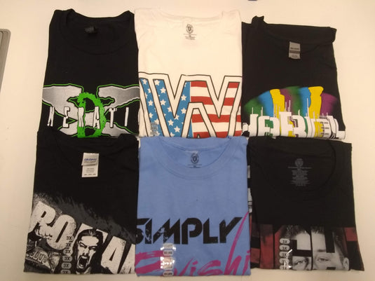 6 Men Size 3XL WWE T-shirts | Cena Orton Undertaker The Rock Lot 1 3XL by EWS | Extreme Wrestling Shirts