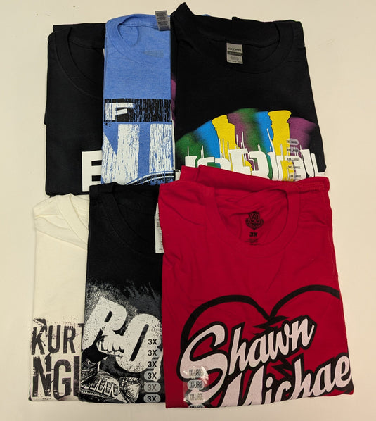 6 Men Size 3XL WWE T-shirts | Cena Orton Undertaker The Rock Lot 1 3XL by EWS | Extreme Wrestling Shirts