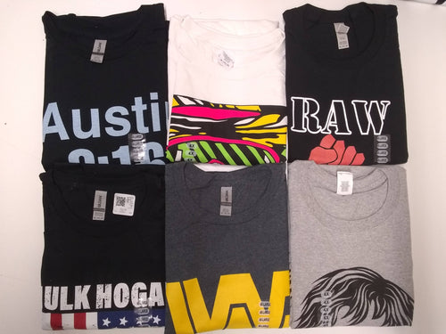 6 Men Size 4XL WWE T-shirts | Cena Orton Undertaker The Rock Lot 1 4XL by EWS | Extreme Wrestling Shirts