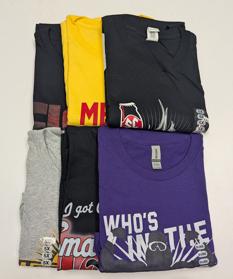 Load image into Gallery viewer, 6 Men Size 5XL WWE T-shirts | Cena Orton Undertaker The Rock Lot 1 5XL by EWS | Extreme Wrestling Shirts
