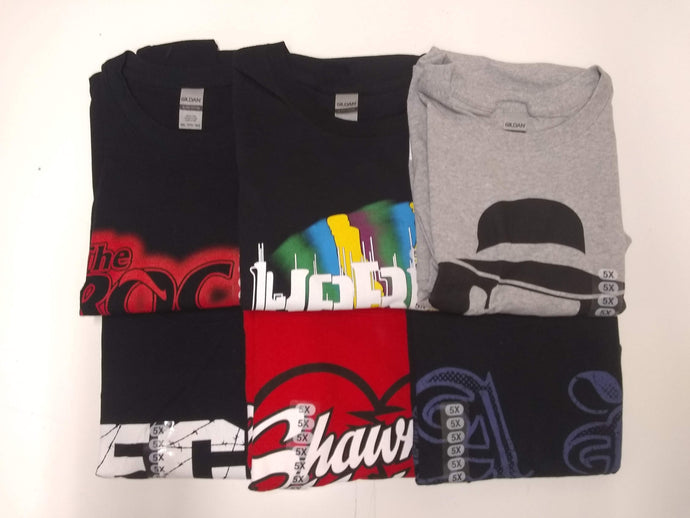 6 Men Size 5XL WWE T-shirts | Cena Orton Undertaker The Rock Lot 2 5XL by EWS | Extreme Wrestling Shirts