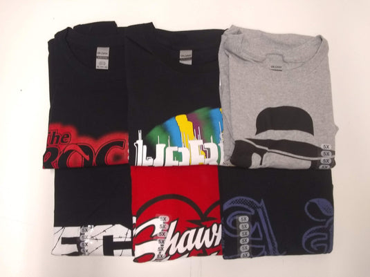 6 Men Size 5XL WWE T-shirts | Cena Orton Undertaker The Rock Lot 2 5XL by EWS | Extreme Wrestling Shirts