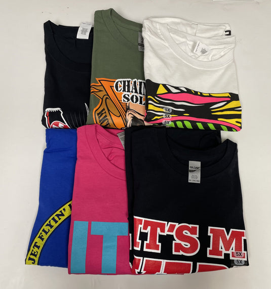 6 Men Size 5XL WWE T-shirts | Cena Orton Undertaker The Rock Lot 2 5XL by EWS | Extreme Wrestling Shirts