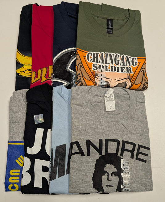 8 Men Size Large WWE T-shirts | Cena Orton Undertaker The Rock Lot 1 L by EWS | Extreme Wrestling Shirts