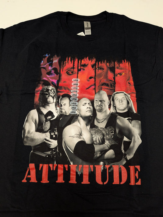 8 Men Size Large WWE T-shirts | Cena Orton Undertaker The Rock Lot 1 L by EWS | Extreme Wrestling Shirts