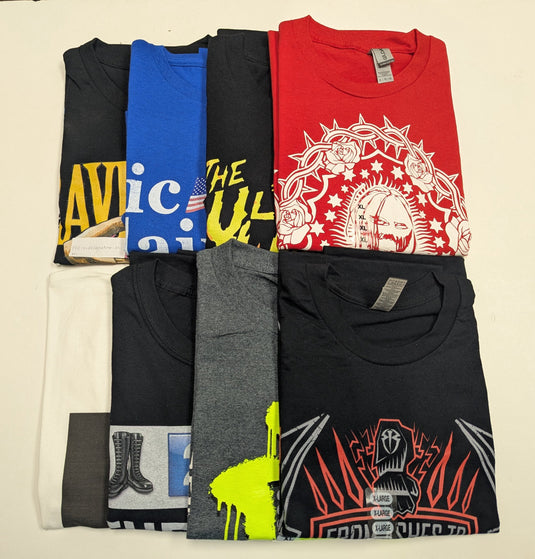 8 Men Size X-Large WWE T-shirts | Cena Orton Undertaker The Rock Lot 1 by EWS | Extreme Wrestling Shirts