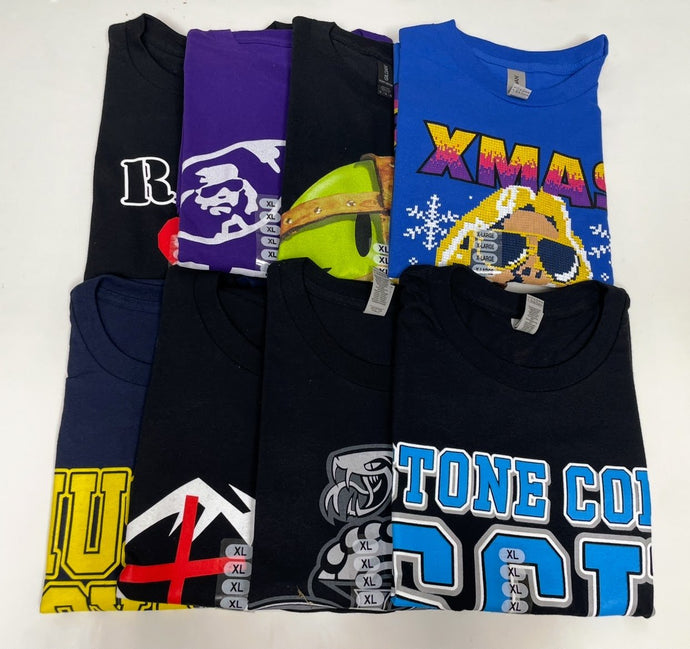 8 Men Size X-Large WWE T-shirts | Cena Orton Undertaker The Rock Lot 2 XL by EWS | Extreme Wrestling Shirts