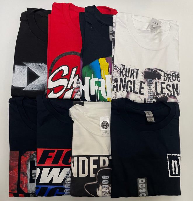 8 Men Size X-Large WWE T-shirts | Cena Orton Undertaker The Rock Lot 2 XL by EWS | Extreme Wrestling Shirts