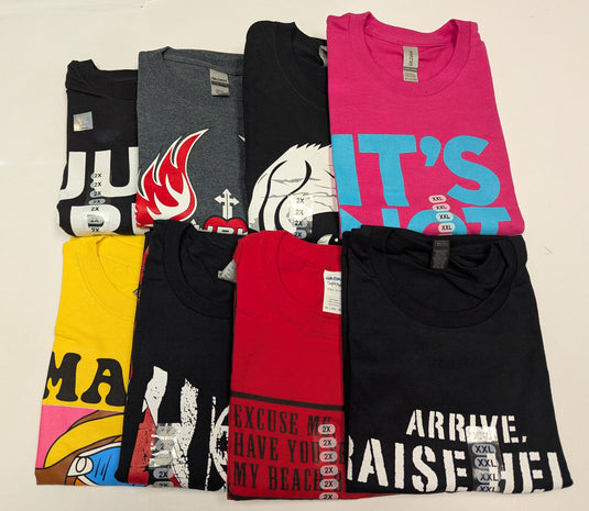 8 Men Size XXL WWE T-shirts | Cena Orton Undertaker The Rock Lot 2 XXL by EWS | Extreme Wrestling Shirts