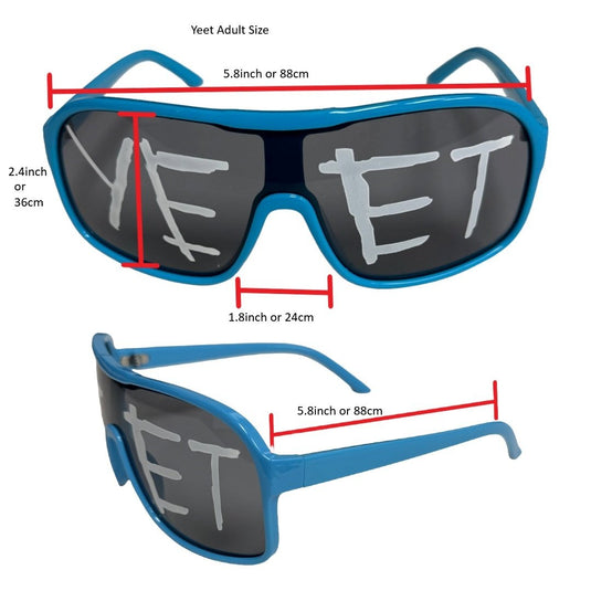 Adult Blue Yeet Sunglasses Sports Shades for Main Event Jey Uso Costume by EWS | Extreme Wrestling Shirts